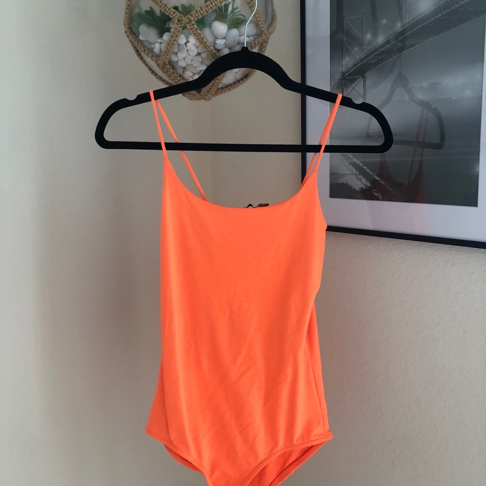 Zara neon orange bodysuit